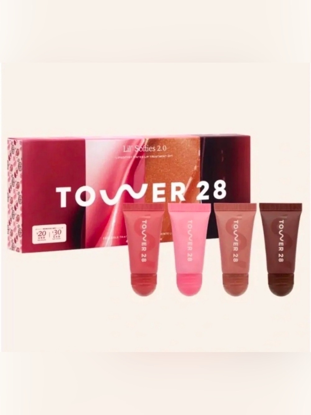 Tower 28 Beauty Lil' Softies 2.0 Lip Treatment Set of four tinted lip balms. NIB - Picture 1 of 7